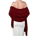 thumbnail image 1 of BSDJILFG Shawls for Women Winter Dressy Wraps Elegant Retro Fleece Lined Scarfs Solid Color Long Tassel Blanket for Wedding Evening Dress Wear, 1 of 3