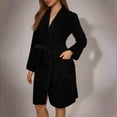 thumbnail image 1 of BSDJILFG Short Fleece Robes for Women Tie Front Kimono Cardigan Long Sleeve Belted Fuzzy Cozy Cardigans, 1 of 9