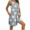thumbnail image 1 of BSDJILFG Sleeveless Nightgowns for Women Sleep Tanks Vintage Polka Dots Print Pajamas Front Pleated Sleep Dress with Pockets, 1 of 7