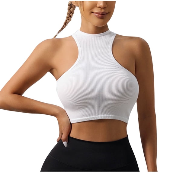 BSDJILFG Sleeveless Tank Tops for Women Y2K Juniors Crop Top Summer Casual Crewneck Workout Basic Shirt