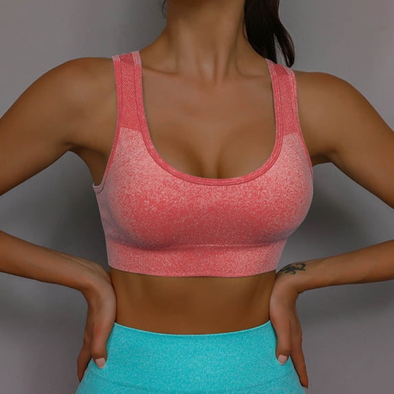 BSDJILFG Sports Bras for Women Seamless Yoga Running Bras Halter T-Shirt U Neck Wireless Bras with Removable Pads