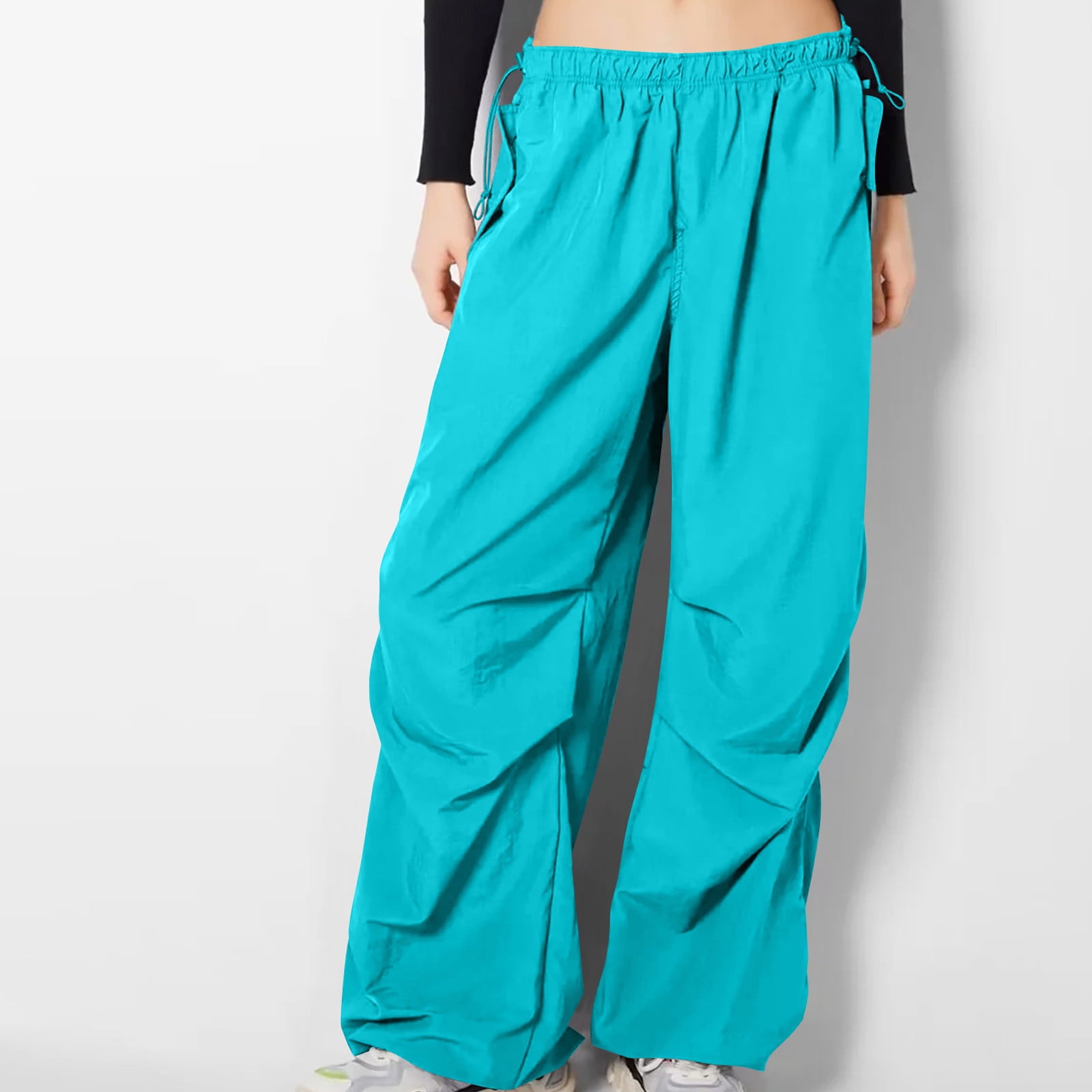 BSDJILFG Straight Leg Pants Women WideLeg Loose Long Trouser Low Rise