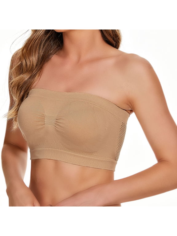 Strapless Bras for Women Plus Size Seamless Tube Tops No Underwire Bras Shear Everyday Bra ,S-6XL