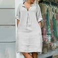 thumbnail image 1 of BSDJILFG Summer Casual Dresses for Women 2025 Clearance,Long Sleeve Linen Maxi Dress,Button Up V-Neck Collar Beach Sundresses Clearance, 1 of 8
