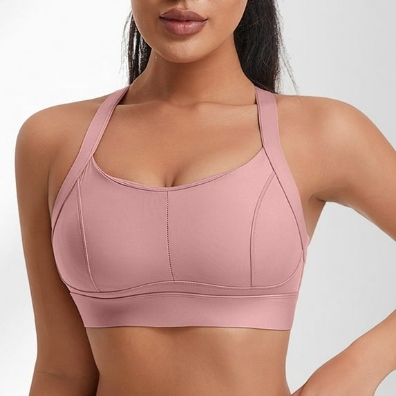 BSDJILFG Supportive Bras for Women Yoga Bras Halter Neck Racerback Cross Back Workout Bra High Supportive Sports Bras Summer