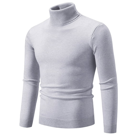BSDJILFG Sweaters for Men Big and Tall Retro Turtleneck Knit Pullover Sweaters Stretch Long Sleeve Muscle T-Shirts ,M-5XL