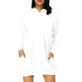 thumbnail image 1 of BSDJILFG Sweatshirt Dress for Women Solid Color Plus Size T-Shirt Women Long Sleeve Pocket Pullover Hoodie Dress Waist Sweatshirt Tops Loungewear ,S-3XL, 1 of 1