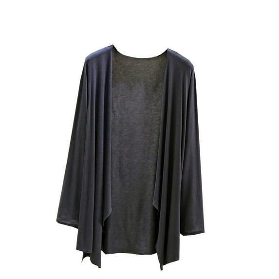 BSDJILFG Swim Cover Up for Women Spring Summer Lightweight Shawls Soft Comfortable Long Sleeve Solid Color Flowy Open Front Shrug Cardigan Sleepwear Nightwear