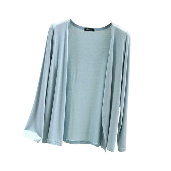 BSDJILFG Swim Suit Cover Up for Women Long Sleeve Shrugs Loose Fit Solid Color Flowy Open Front Cardigan