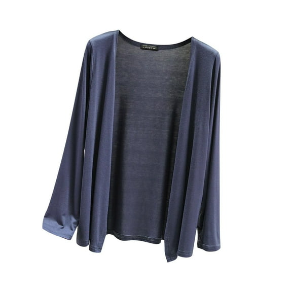 BSDJILFG Swim Suit Cover Up for Women Long Sleeve Shrugs Loose Fit Solid Color Flowy Open Front Cardigan