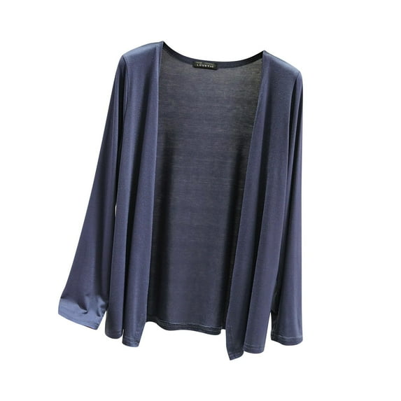 BSDJILFG Swim Suit Cover Up for Women Long Sleeve Shrugs Loose Fit Solid Color Flowy Open Front Cardigan