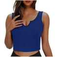 thumbnail image 1 of BSDJILFG Swim Top Women Bikini Top Only,High Waisted Textured Knit Tank Top,Y2K Solid Color V-Neck Crop Top for Activewear Swimwear, 1 of 6