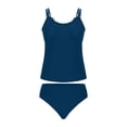 thumbnail image 1 of BSDJILFG Tankini Sets for Women 2026 Modest Swimsuits,High Waisted Lettuce Trim Tankini Top with Seamless Underwear, 1 of 5