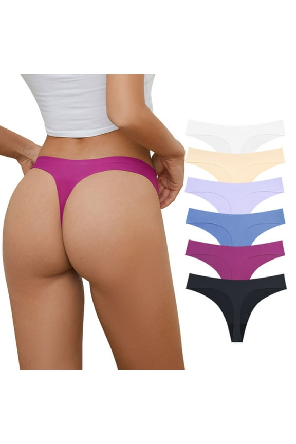 Thongs for Women Seamless Underwear Low Cut Butt Lifting Soft Silky Invisible Panties