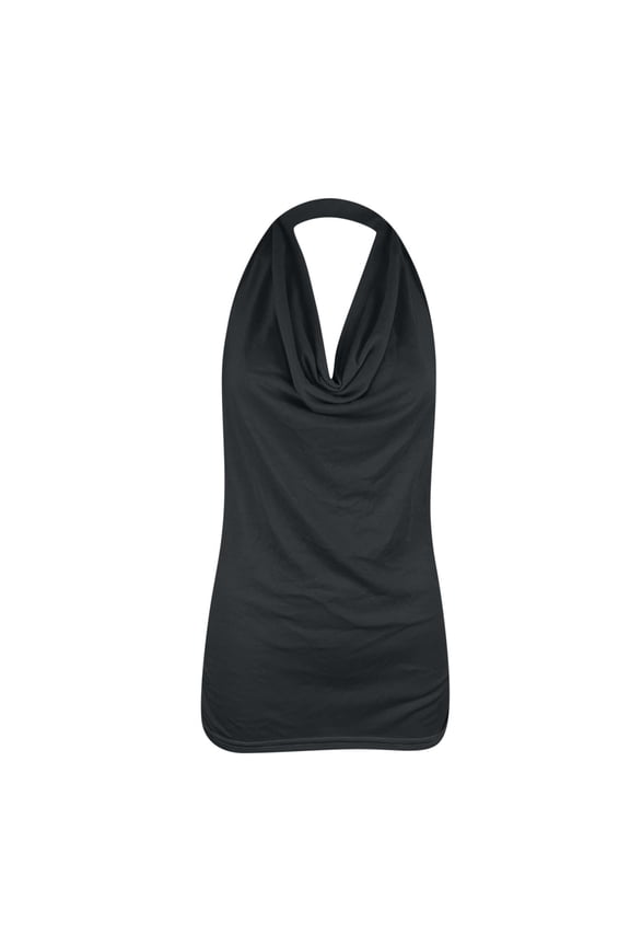 Tops for Womens Halter Neck Tank Backless Sleeveless Tops Sexy Deep V Neck Twist Short Shirts Tight Party Nightclub Wrap Dress