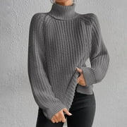 BSDJILFG Turtleneck Sweaters for Women Plus Size Cable Knit Shirt Long Sleeve Trending Outfits,Heavyweight,S-3XL