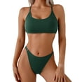thumbnail image 1 of BSDJILFG Two Piece Bikini Sets for Women Petite Cross Back Strappy T-Shirt Swim Bra and String Thong Bathing Suit, 1 of 5