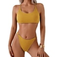 thumbnail image 1 of BSDJILFG Two Piece Bikini Sets for Women Petite Cross Back Strappy T-Shirt Swim Bra and String Thong Bathing Suit, 1 of 5