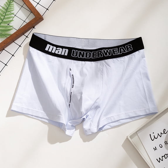 BSDJILFG Underwear for Men Cotton Briefs Soft Breathable Medium Waist Crotchless Boxer Briefs Seamless Stretch Underpants