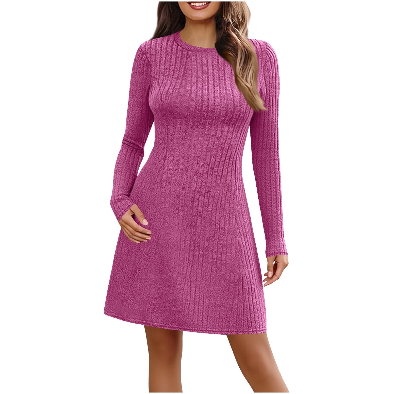 pink winter dresses for women Bsdjilfg 2025,Long Sleeve Petite Sweater Dress,Knee Length Bodycon Fall Wedding Guest Dress, Women's, Size: Small Wedding Dress Cowgirl Dress wardrobe-heroes SIZE GUIDE (in inches) Size:UK 1