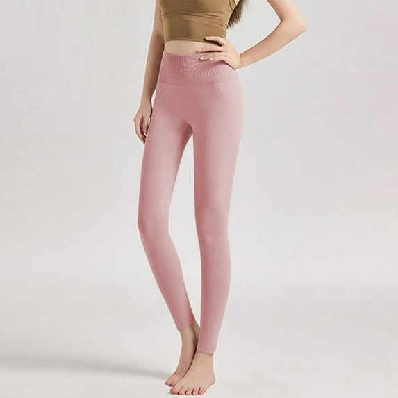 BSDJILFG Winter Leggings for Women Soft Cotton Knit Cozy Yoga Leggings Stretch Slim Fit Pants Workout Gym Pants ,S-XL