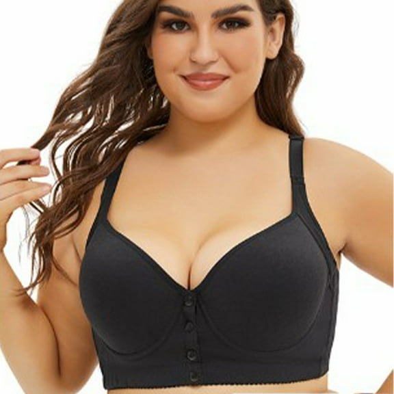 BSDJILFG Wirefree Bras for Women Casual Large Bust Full Figure Gather Together Push Up Everyday Bra ,34D-50G