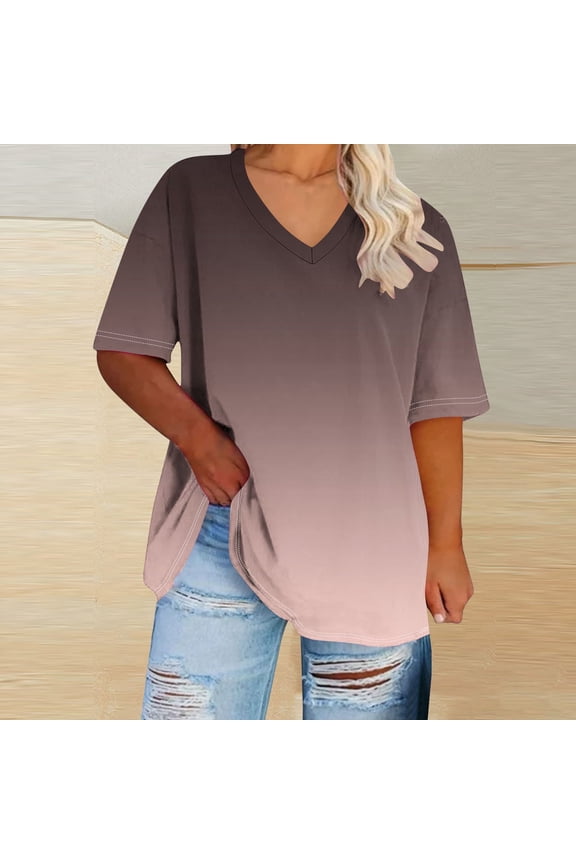 Women Pajamas Summer Plus Size Basic Tees Casual Half Sleeve V Neck T Shirts Loose Sleep Pajama Lounge Tops ,XL-5XL