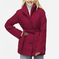 thumbnail image 1 of BSDJILFG Women's Casual Cotton Jackets Quilted Down Jackets Loose Belted Puffy Winter Coats 50%, 1 of 5