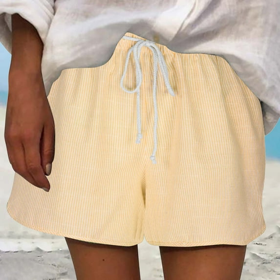 BSDJILFG Women's Shorts Elastic Waist Casual High Waisted Stretch Print Beachwear Swimwear Bottom ,S-3XL