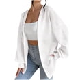 thumbnail image 1 of BSDJILFG Women's Swimsuit Cover Up ,Spring Summer 2025 New Trending Cardigan Soft Cotton Wide Shoulder Open Front Shirts, 1 of 2