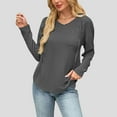 thumbnail image 1 of BSDJILFG Women's Textured Hoodies Loose V Neck Tunic Tops Long Sleeve Trendy 2025 Fall Pullover Going Out Casual Sweatshirt, 1 of 7