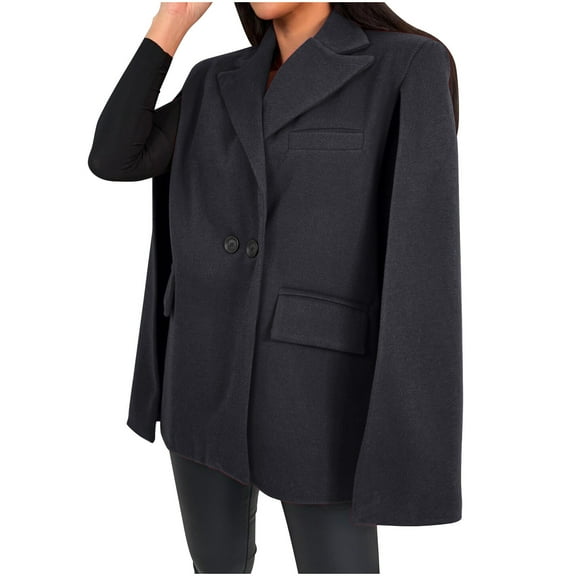 BSDJILFG Womens Blazers Y2K Dressy Suit Shawls Long Split Sleeve Loose Fit Cover-Ups Business Casual Costumes Workwear Outfits 50%