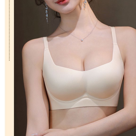BSDJILFG Womens Bras Plus Size Lightly Lined Push Up Bras Padded Square Neck Yoga Bandeau Big Breasted Women