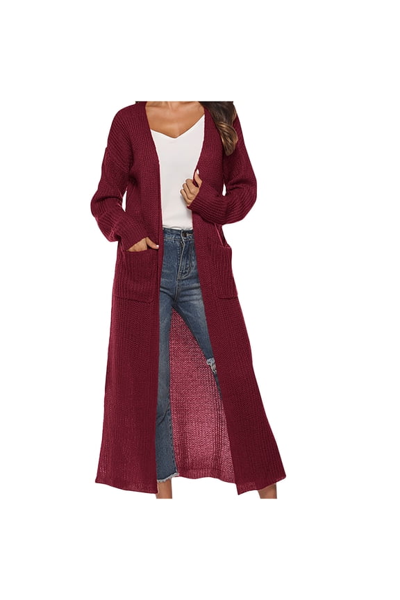 Womens Cardigan Sweater ,2025 Long Fall Cardigan Duster Chunky Open Front Lightweight High Split Jackets