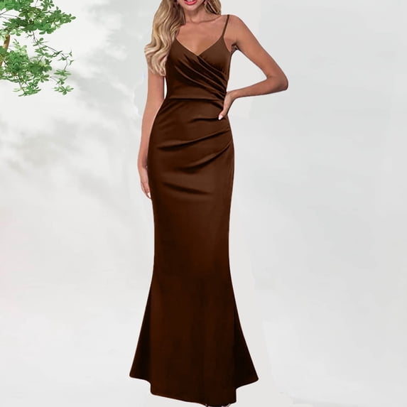 BSDJILFG Womens Dresses Cute V Neck Summer Casual Slip Dresses Solid Ribbed Bodycon Maxi Dress Clearance,Sizes S-3XL