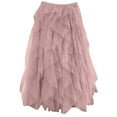 thumbnail image 1 of BSDJILFG Womens Elegant Skirts High Waist Fluffy Puffy A-Line Asymmetrical Mesh Maxi Skirt Winter Clearance, 1 of 8