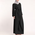 thumbnail image 1 of BSDJILFG Kaftan Dress Vintage Middle East Abaya Arabian Robe Islamic Crew Neck Long Sleeve Swing Ethnic Flowy Maxi Cardigan Dress, 1 of 8