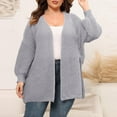 thumbnail image 1 of BSDJILFG Womens Plus Size Cardigans Fall Thick Woolen Sweaters Open Front Soft Cotton Solid Color Loose Fit Oversized Knitted Sweatshirts ,Sizes XL-3XL, 1 of 6
