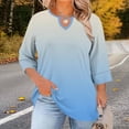 thumbnail image 1 of BSDJILFG Womens Plus Size Tops 3/4 Sleeve Graphic Tees Oversized Loose Fit Shirt Hollow Out Comfy Pajama Top Sleepwear L-5XL, 1 of 7