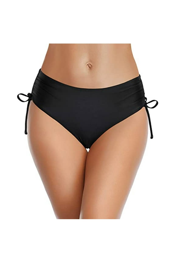 Womens Swimwear Bottom,Low Rise Side Drawstring Swim Brief Swimwear Bikini Bottom