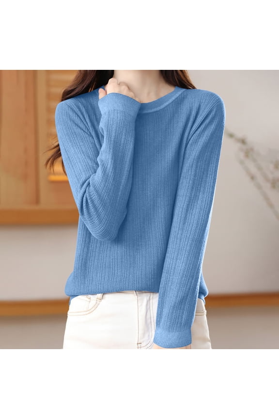 Wool Blend Sweaters for Women Dressy Casual Soft Knit Top Warm Cozy Slim Fit Pullovers Lounge Undershirts
