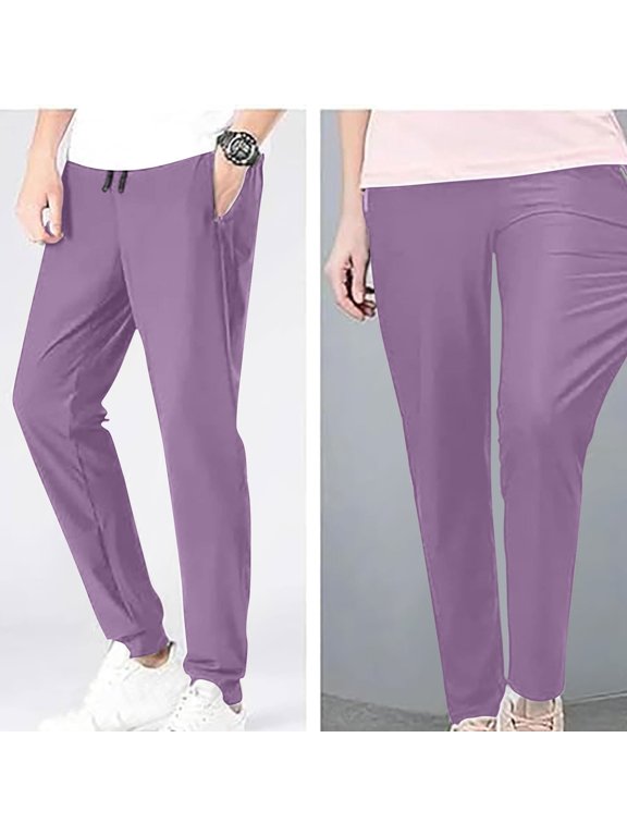 Workout Pants for Women Plus Size Quick Dry Ice Silk Flowy Soft Comfy Elastic Waist Sports Pants Summer S-3XL