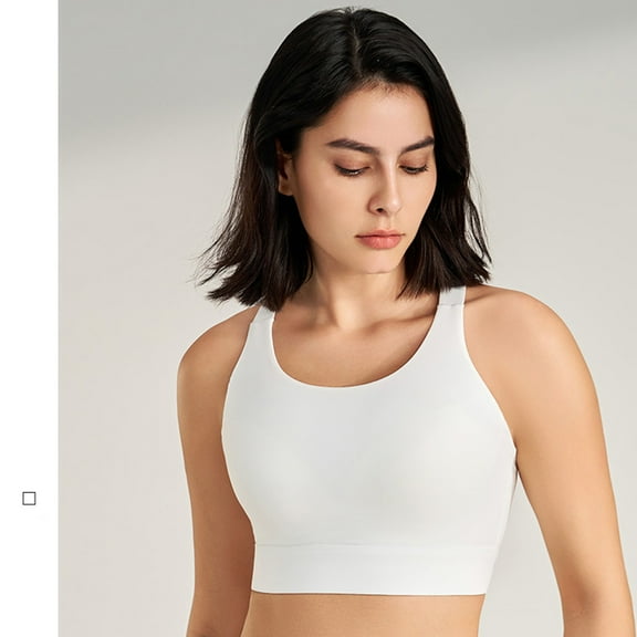 BSDJILFG Yoga Bras for Women Seamless Longline Workout Tops Casual Wire-Free Square Neck Cami Quick Drying Running Training Bra for Juniors