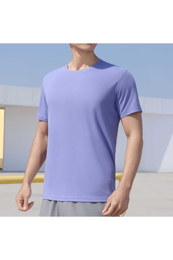 Young Mens Basic T-Shirts Summer 2026 Casual Crewneck Tees Short Sleeve Slim Fit Layering Workout Tops