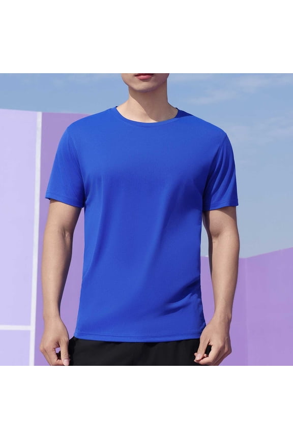 Young Mens Basic T-Shirts Summer 2026 Casual Crewneck Tees Short Sleeve Slim Fit Layering Workout Tops