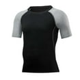 thumbnail image 1 of BSDJILFG Young Mens Compression Shirts Summer Lightweight Raglan Tees Athletic Stretchy Patchwork Pullover Gym Workout T-Shirts, 1 of 5
