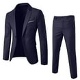 thumbnail image 1 of BSDJILFG Young Mens Dress Suits 2-Piece Business Casual Sets Regular Fit Dress Jacket and Matching Pant for Evening Party, 1 of 2