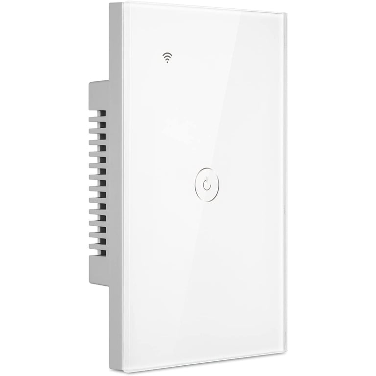 2.4GHz WiFi Smart Wall Light Switch With Type-C & USB Outlet, Tempered Glass, APP & Voice Control, Timer, Neutral Wire Required