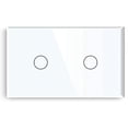 thumbnail image 1 of BSEED US Glass Panel Touch Sensor Capacitive Touch Wall Light Switch 2 Gang 1 Way White, 1 of 5
