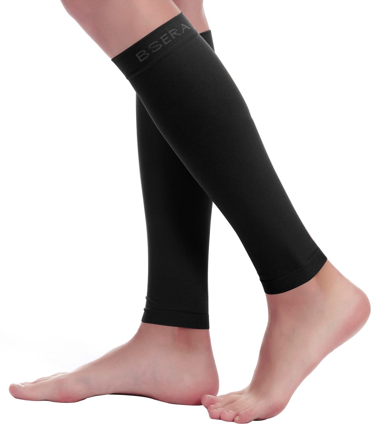 BSERA Calf Compression Sleeve Women Men, 2 Pairs 2030mmHg Footless